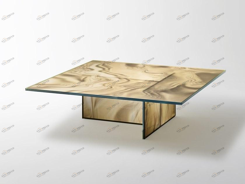 Glas Italia Низкий квадратный журнальный столик из хрусталя Liquefy sun-id-1456629