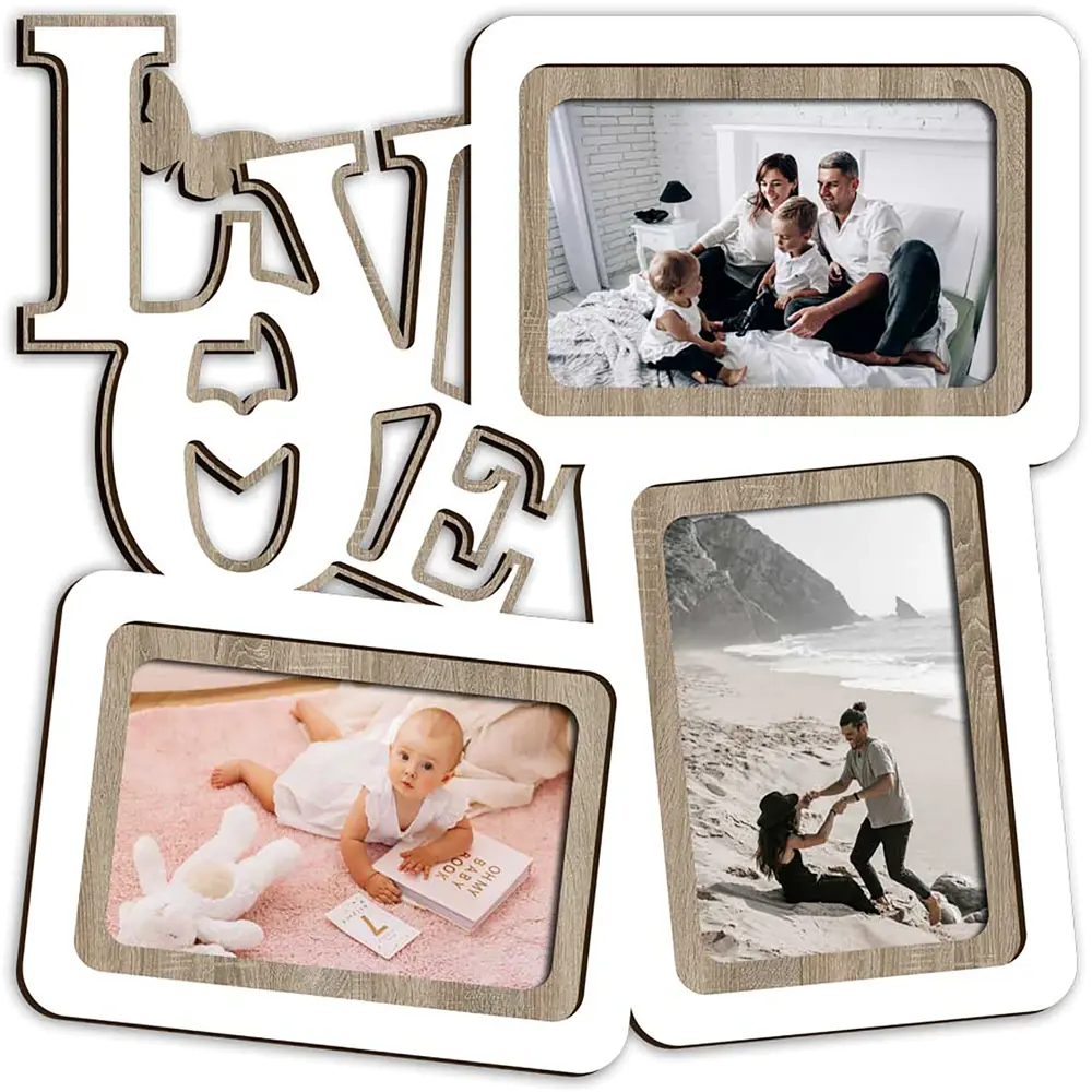 Мультирамка Love на 3 фотографии размер фото 10x15 см цвет белый 82520991 STLM-2045962 Santreyd 