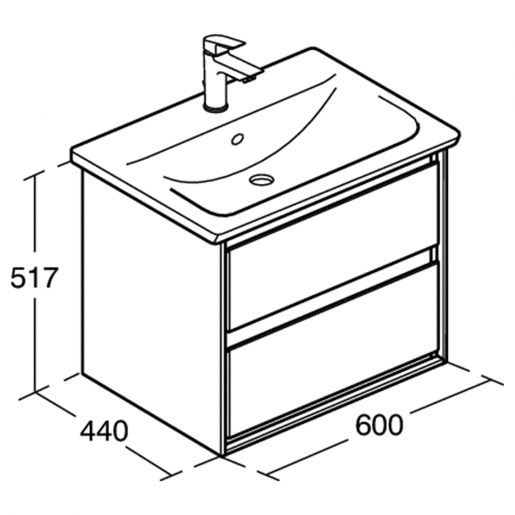 E0818PS Тумба для раковины 60 см Ideal Standard CONNECT AIR - Вид №4
