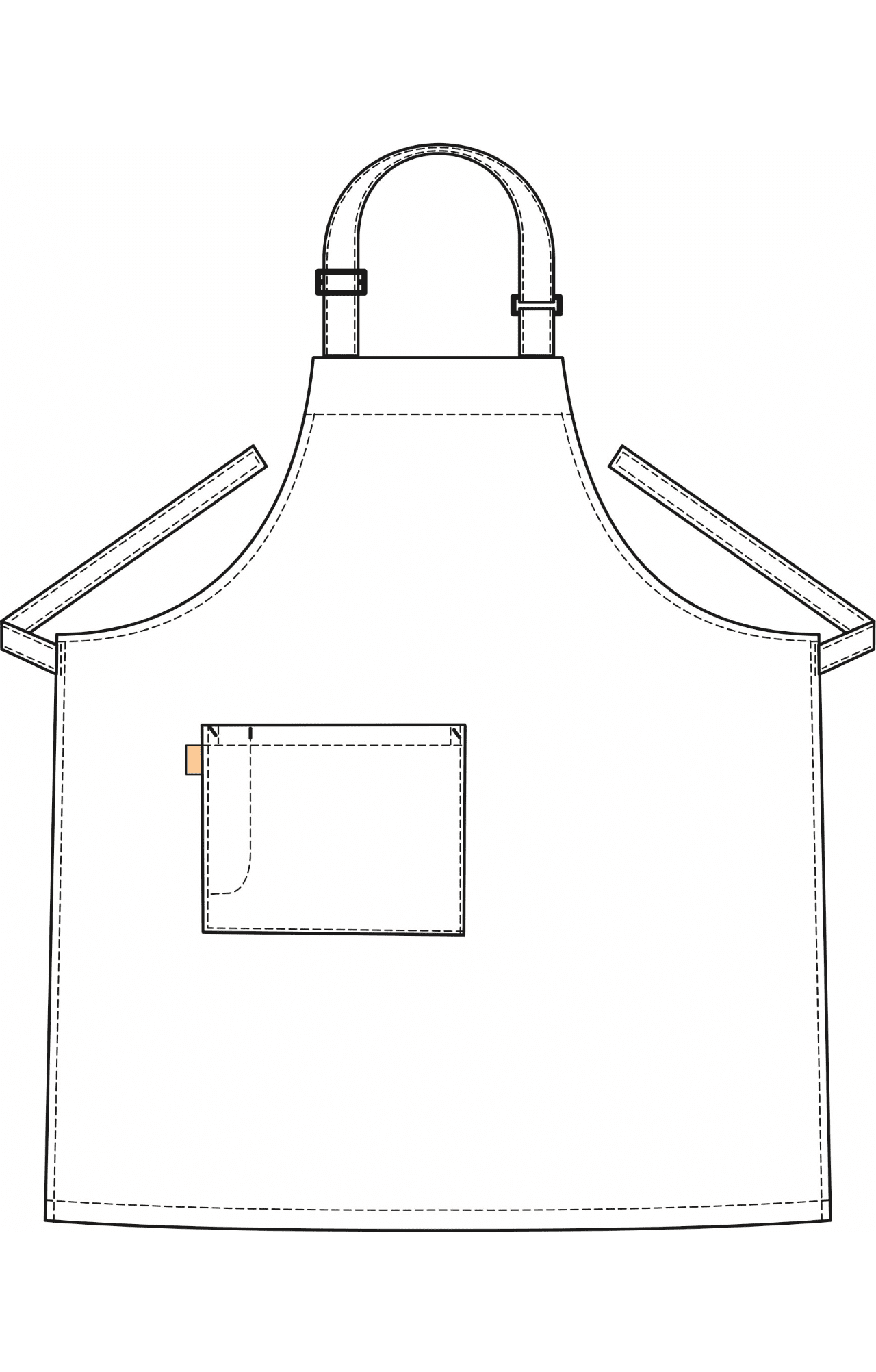 60126 Фартук с нагрудником dark grey (темно-серый) HORECA  Одежда для официантов  размер  - Вид №2