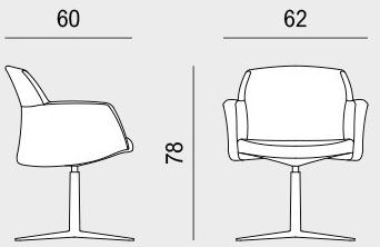 Viganò Офисный стул из ткани с 4 спицами и подлокотниками Miss grace sun-id-1440753 - Вид №5