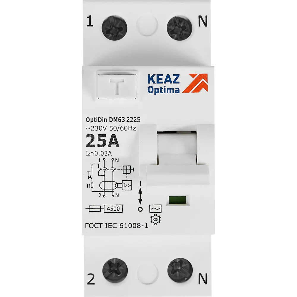 УЗО КЭАЗ 2P 25А - защита от токов утечки и короткого замыкания 89341822 STLM-1527744 - Вид №1