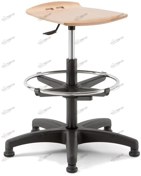 Linea Fabbrica Офисный табурет с 5 спицами из бука с подставкой для ног Bow sun-id-1476303