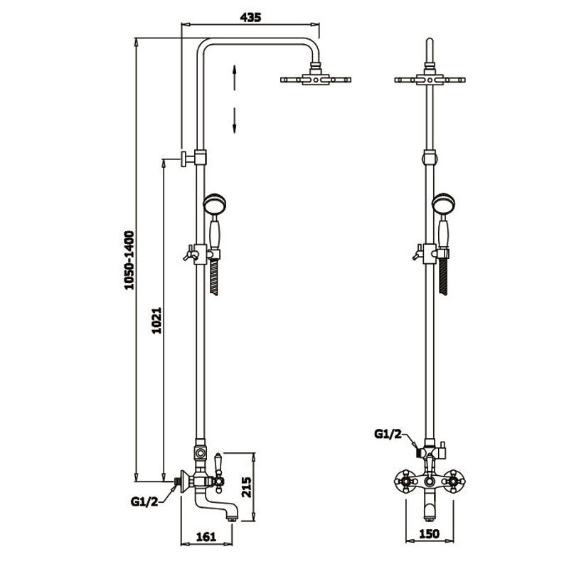 GZ 25068D Душевая система Ganzer Бронза Ganzer Германия 13905 - Вид №2