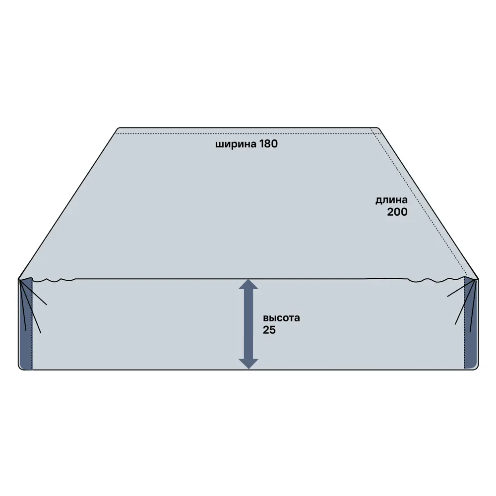 INSPIRE Простыня-сатин на резинке 180×200 см, серый 86331425 STLM-0067866 - Вид №1