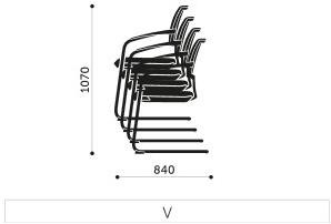 profim Стул для конференций штабелируемый консольный с подлокотниками Xenon sun-id-1505145 - Вид №5