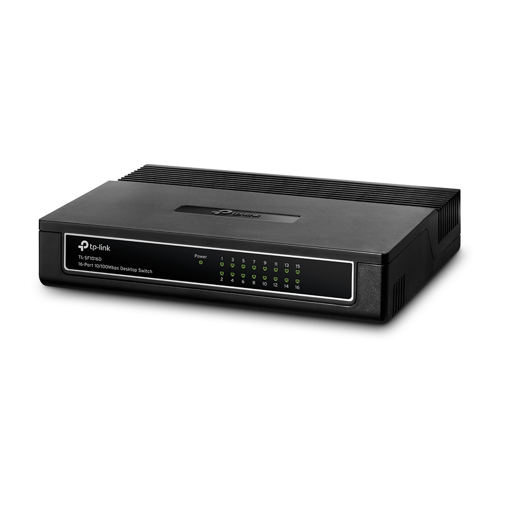 TL-SF1016D 16-port 10/100m desktop switch,16 10/100m rj45 ports, plastic case TP-Link Santreyd  - Вид №1