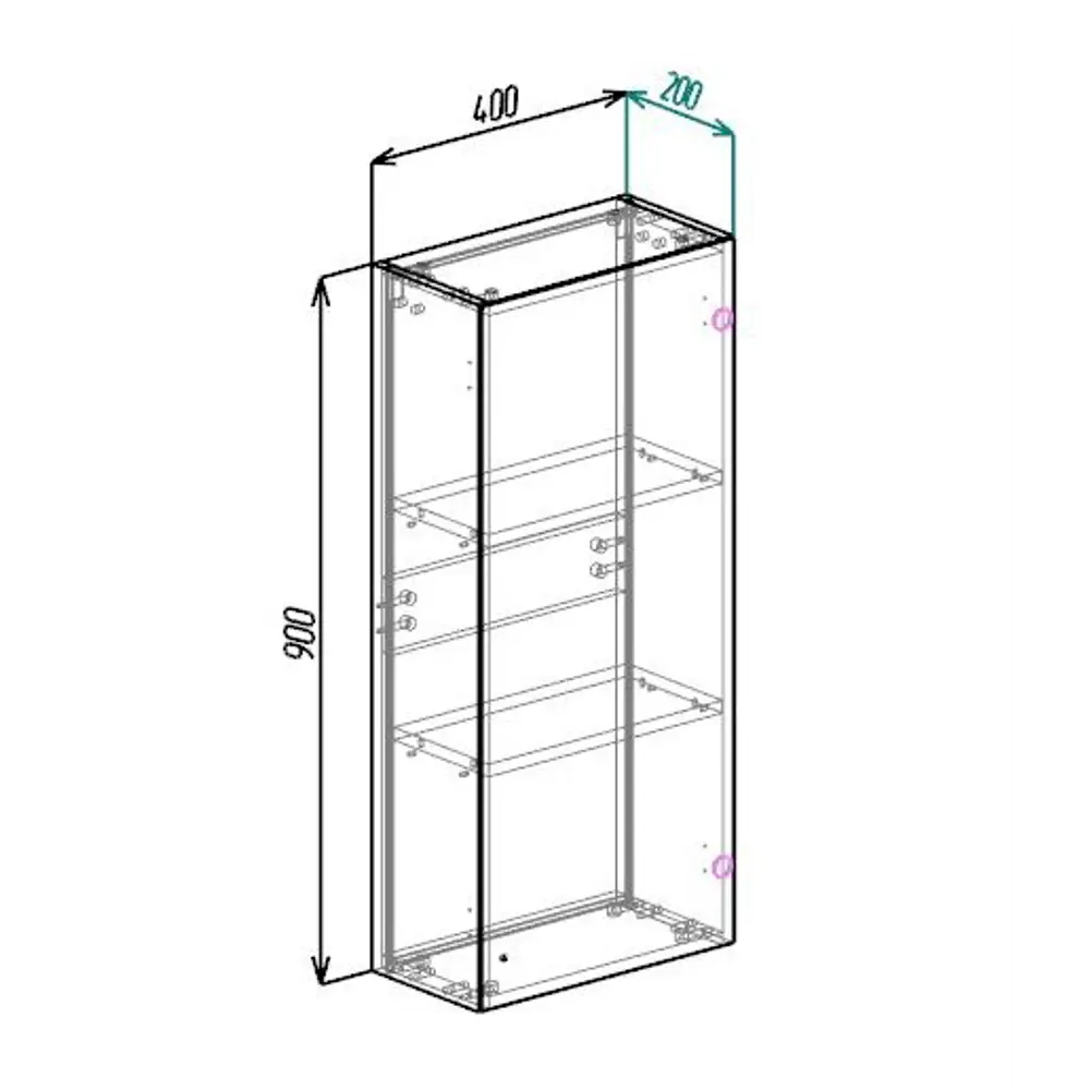 Шкаф Santreyd Турин для ванной с стеклянной дверцей 86142941 STLM-0066403 - Вид №7