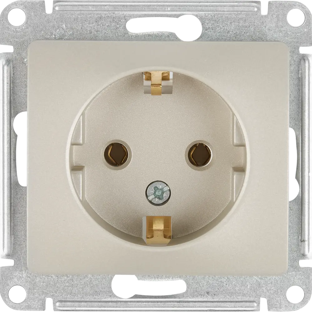 Розетка встраиваемая Systeme Electric Glossa с заземлением цвет платина 84693620 STLM-2005142