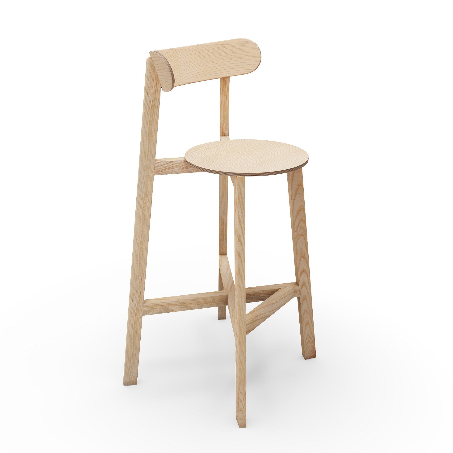 Высокий деревянный барный стул Branca Lisboa Roda ARCH-00051709 - Вид №1