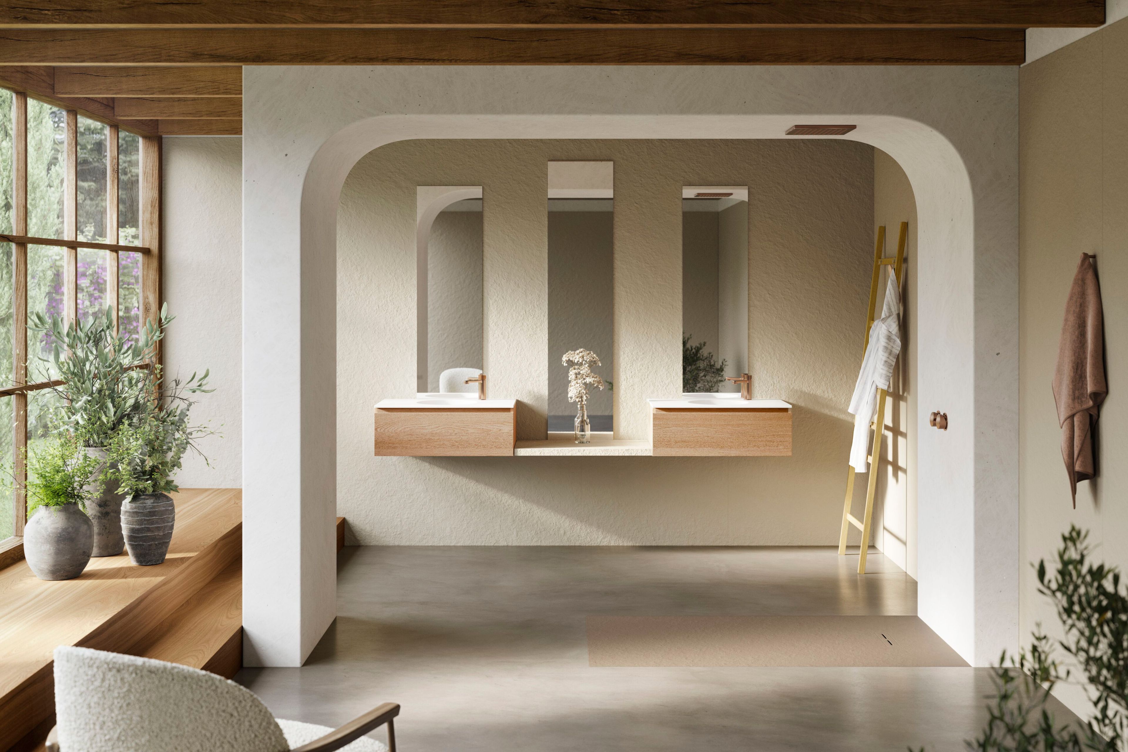 Твердый поверхностный подвесной умывальник со встроенным умывальником Acquabella Acquasolid ARCH-00116844 - Вид №1