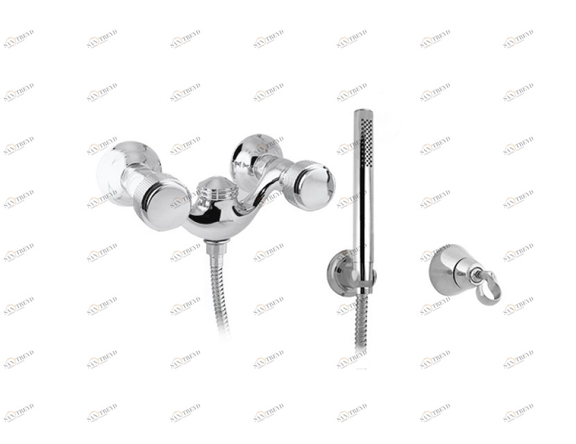 071419.P00.00 Смеситель для душа с декорированным латунным кольцом Золото 24К Mestre 