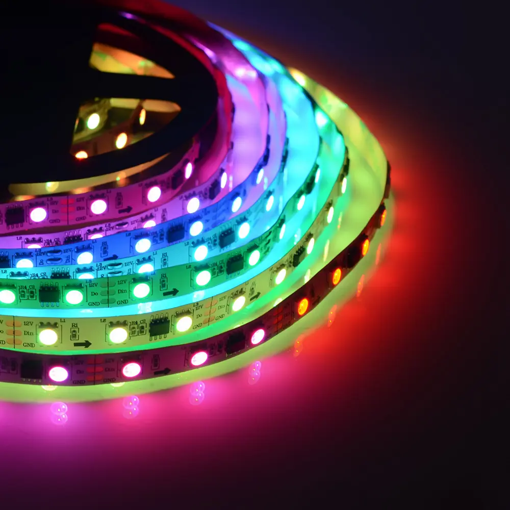 Адресная светодиодная лента Apeyron SMD5050 12В 10 мм 5м 14.4 Вт/м 60диод/м RGB STLM-2151045 - Вид №4
