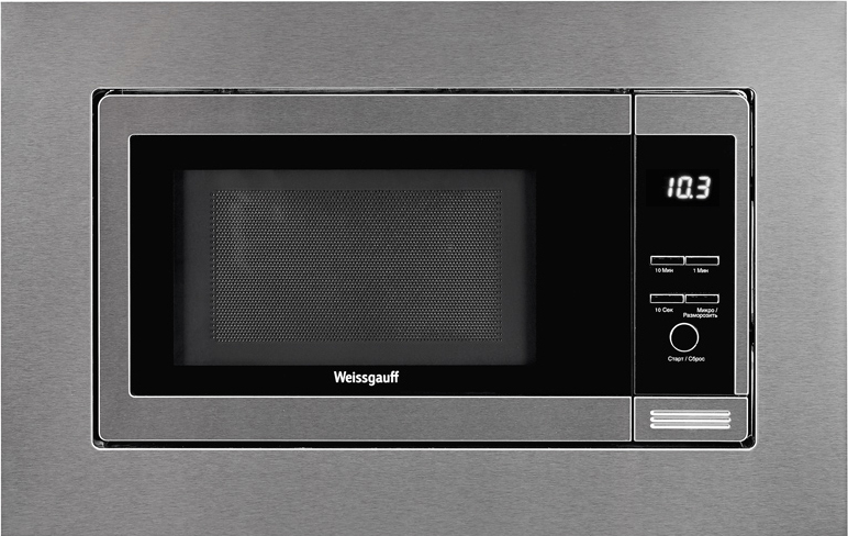 HMT-205 37.6х59.2х31.3 см, 700 вт, 20 л, 5 уровней мощности, дисплей, таймер, без поворотного стола, нержавеющая сталь Weissgauff Santreyd 