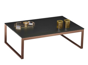 Журнальный столик из стали и хрусталя