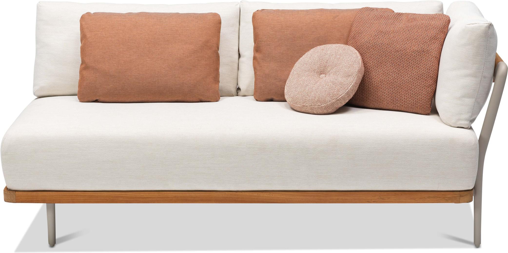 MNST1201 Левое угловое двойное сиденье кремень teak Manutti Flex - Вид №1