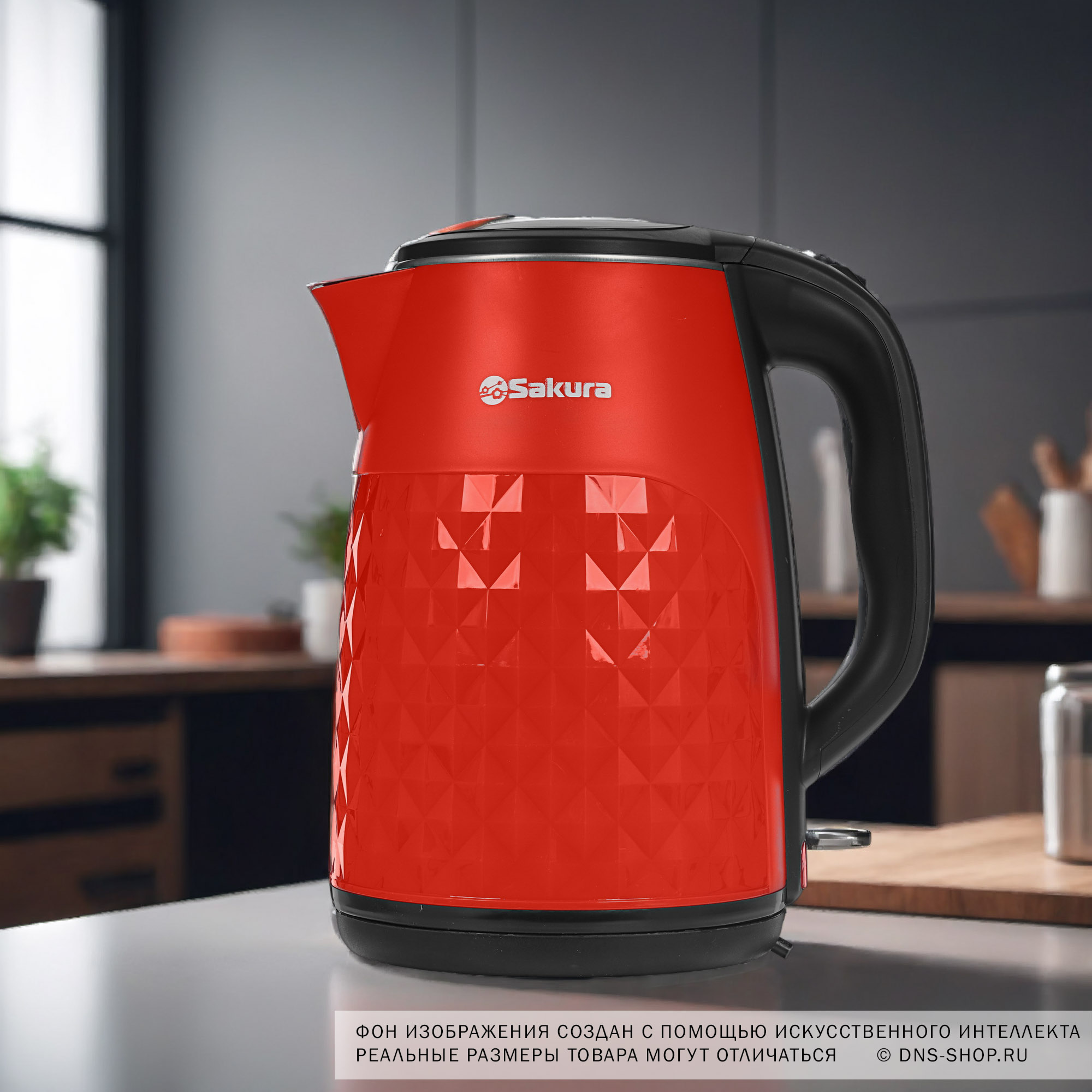 9173337 Электрочайник SAKURA SA-2165BR красный STDN-0074362 - Вид №7