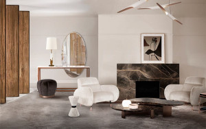 Круглый мраморный журнальный столик