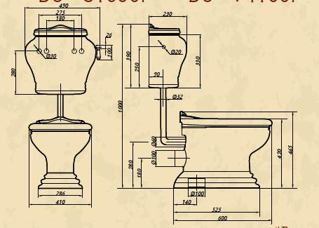 ML.MLD-25.712.D2/ML.MLD-25.708.D2/ML.OLV-29.013/ML.OLV-29.015/ML.RIC-29.040.BI.BR/ML.RIC-29.045.BR Напольный унитаз Migliore Milady - Вид №6