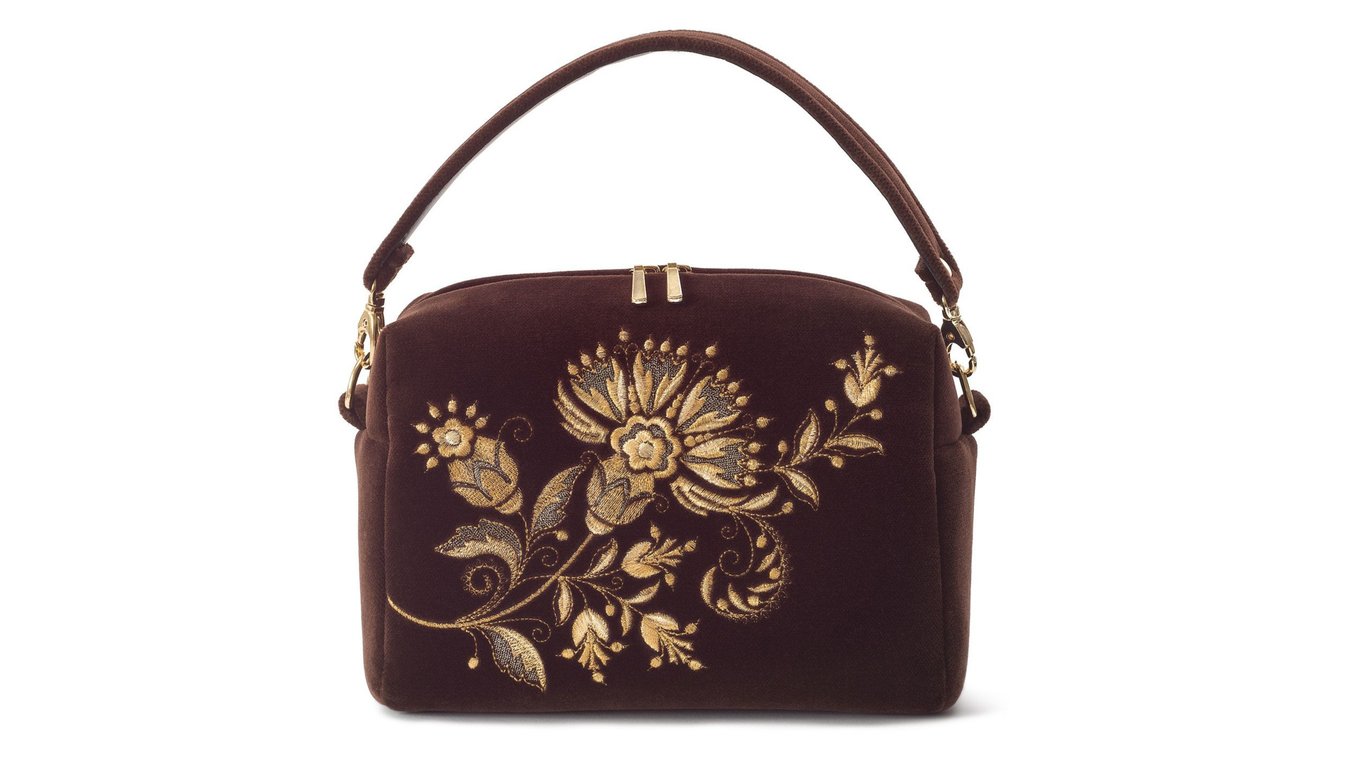 10660423 Торжокские золотошвеи Сумка "Васелина" бархат Разм. 15*22*11 Мод. 888 Рис. 2545 Бархат  - Вид №1