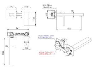 Настенный однорычажный смеситель для раковины