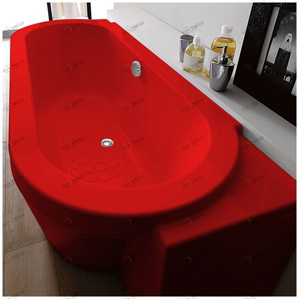 Ванна Gruppo treesse Playa V8181-SX-K красная овальная угловая пристенная левая VTLV8181SXK