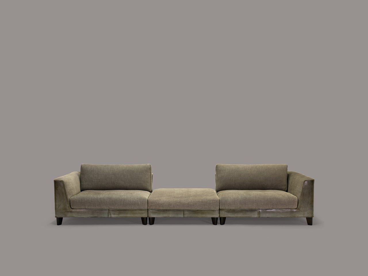 Секционный диван из кожи и ткани Borzalino статус-кво ARCH-00079190 - Вид №2