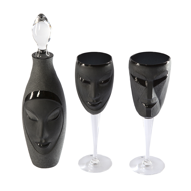 4446 Набор чёрной хрустальной посуды «Электро Куб» Maleras  - Вид №6