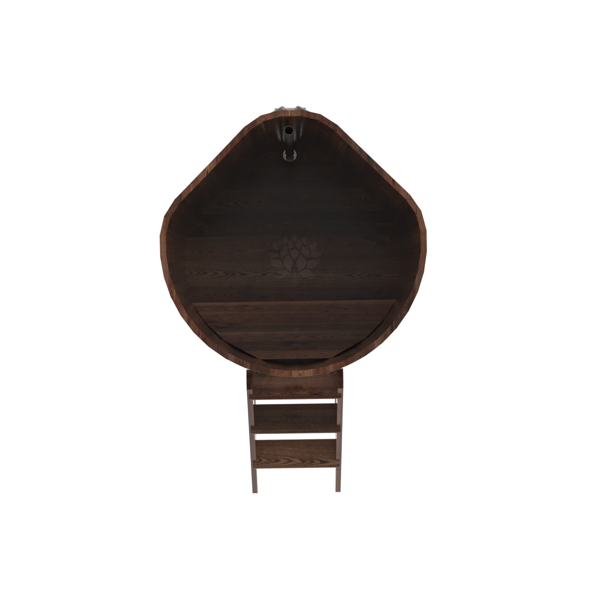 1228 Купель угловая из лиственницы 1,03х1,03х1,4 морёная премиум Alyarus  - Вид №4