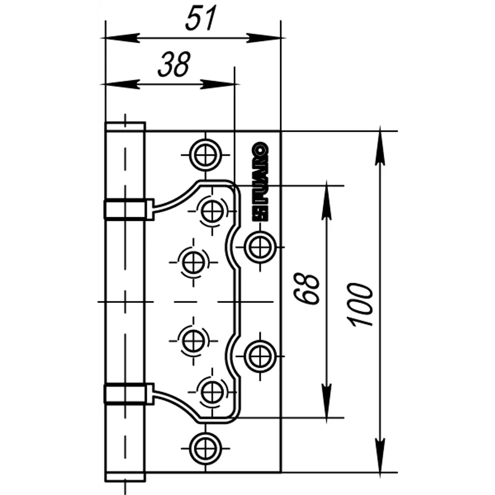 82105957 Петля без врезки N100500/2BB-AC/BL 100x75x2.5 мм сталь цвет античная медь STLM-0019052 FUARO Home - Вид №9