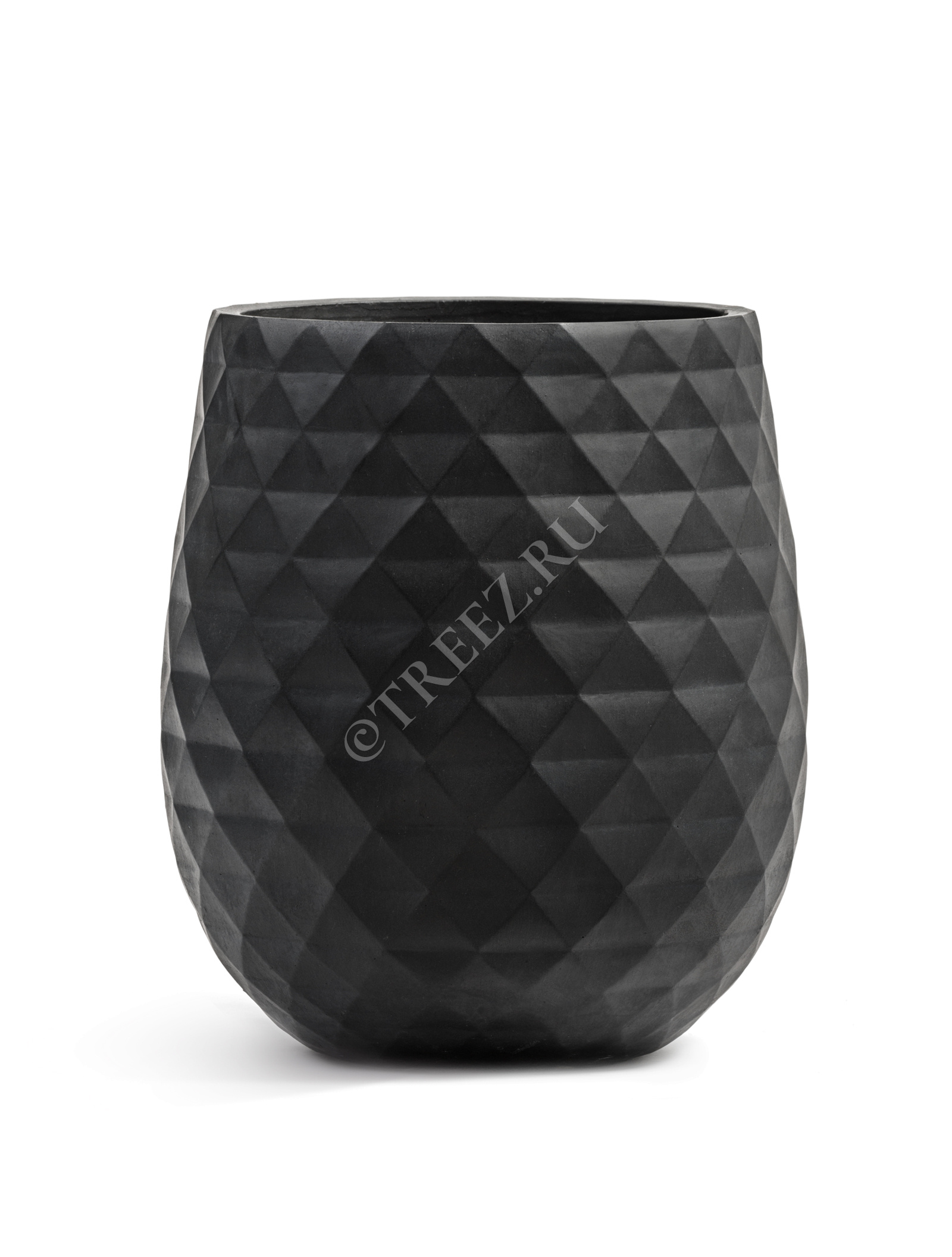 41.1020-0034-BLCK-44 Кашпо  ERGO - серия Diamond - Округлая чаша - Антрацит Цветочная коллекция  - Вид №2