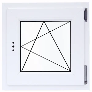 Окно пластиковое ПВХ Deceuninck одностворчатое 570x600 мм (ВхШ) правое однокамерный стеклопакет белый/темный дуб