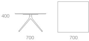 Albaplus Журнальный столик из стали с квадратной столешницей из нпл Momo sun-id-1471833 - Вид №2