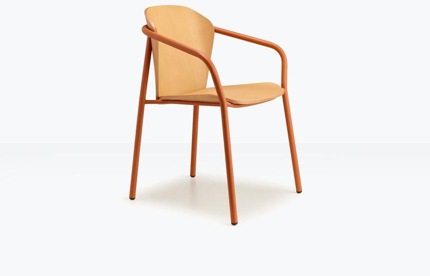 SCAB DESIGN Кресло из стали и дерева с подлокотниками Finn sun-id-1488684 - Вид №3