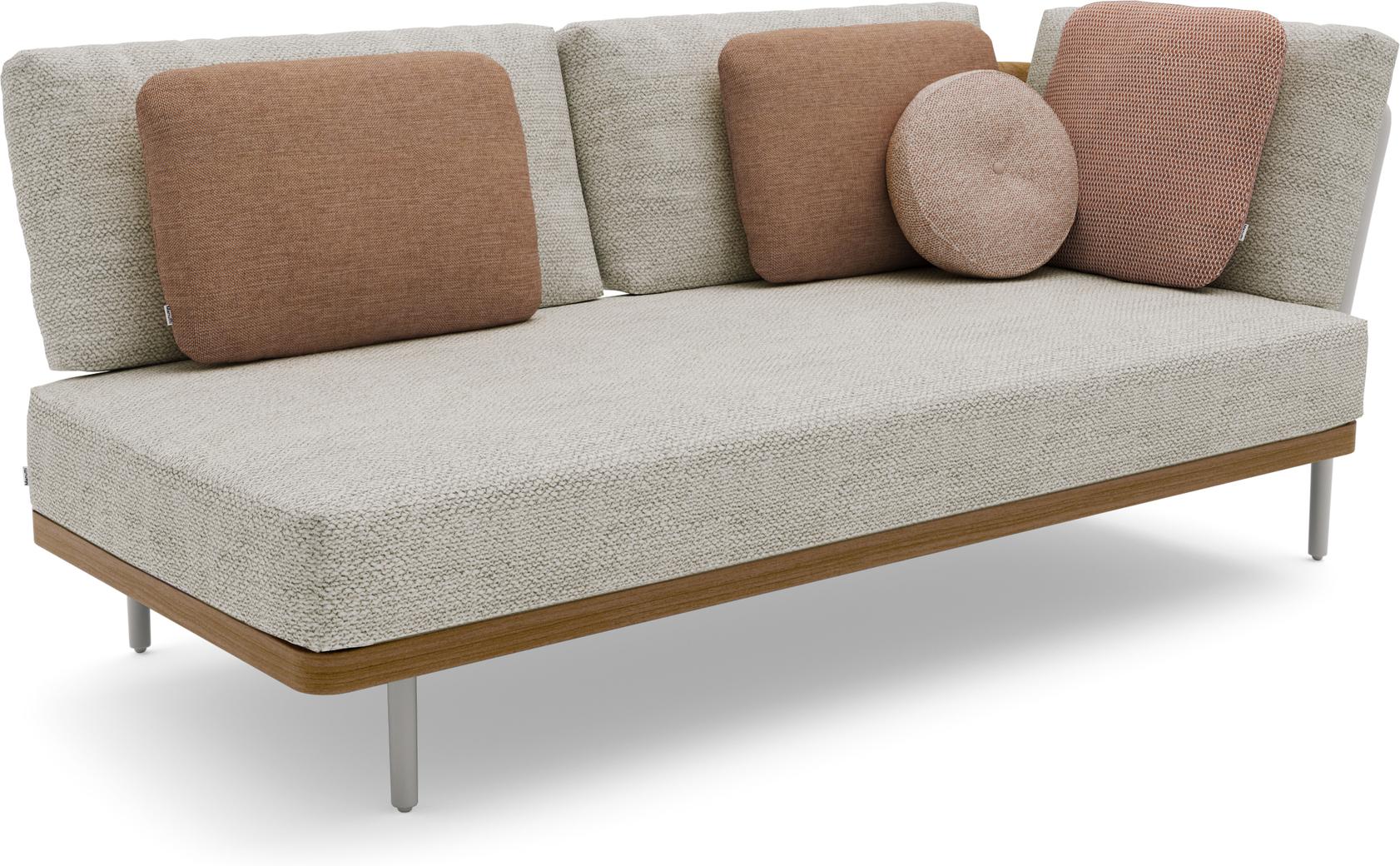 MNST268 Левое угловое двойное сиденье кремень teak Manutti Flex