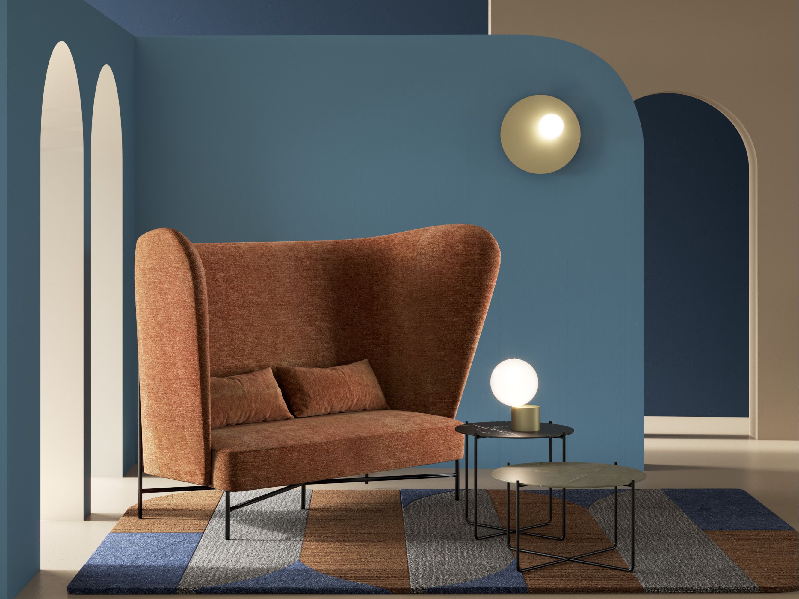 Тканевый диван с высокой спинкой Innova Imbottiti цирк ARCH-00142507 - Вид №2