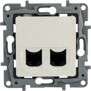 Розетка компьютерная двойная RJ45 категория 6 UTP - Legrand Etika - слоновая кость 82496478 STLM-2125205