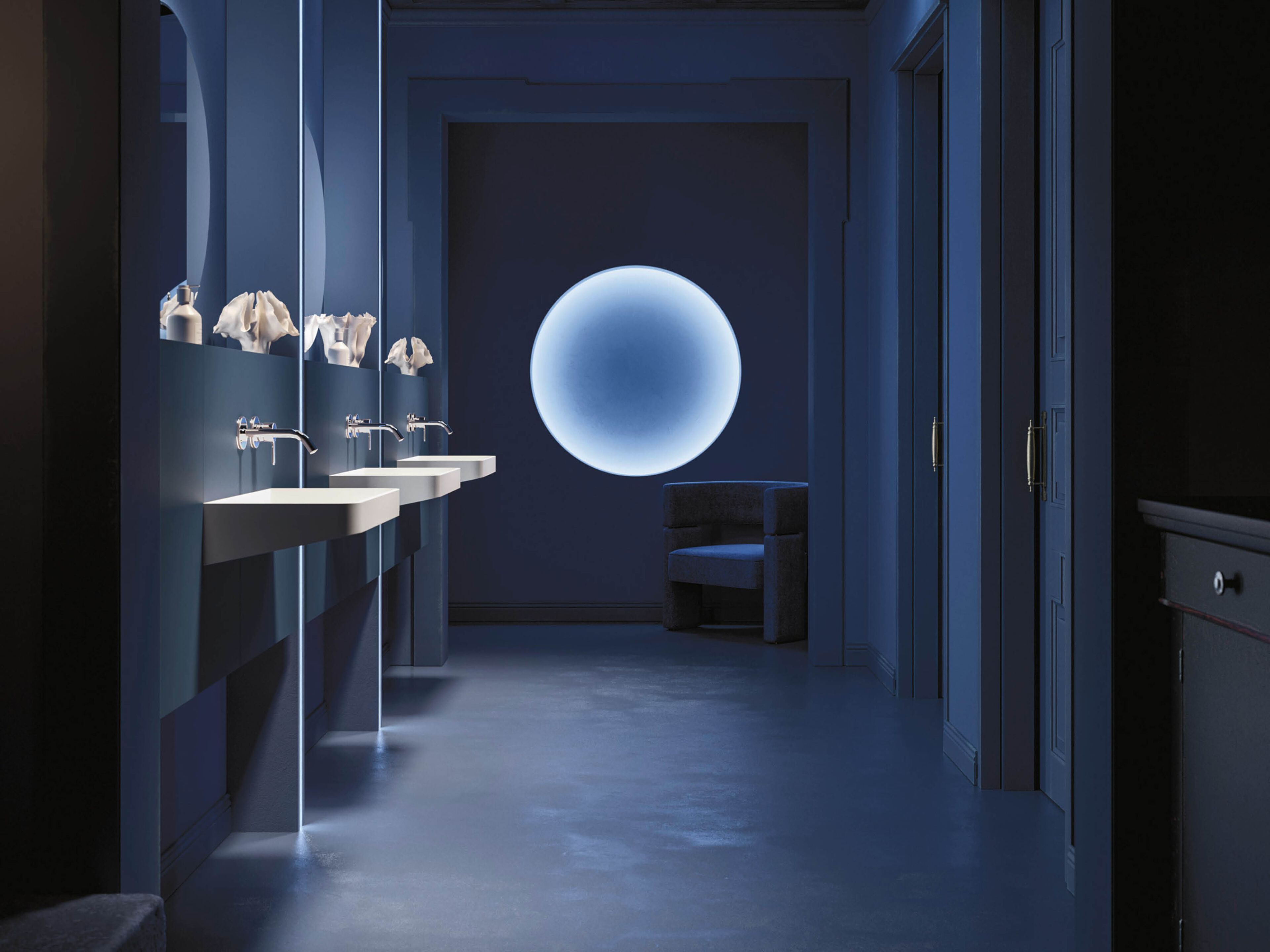 Модульный шкаф для умывальника с раковиной из Ocritech Arbi Arredobagno Over ARCH-00066609