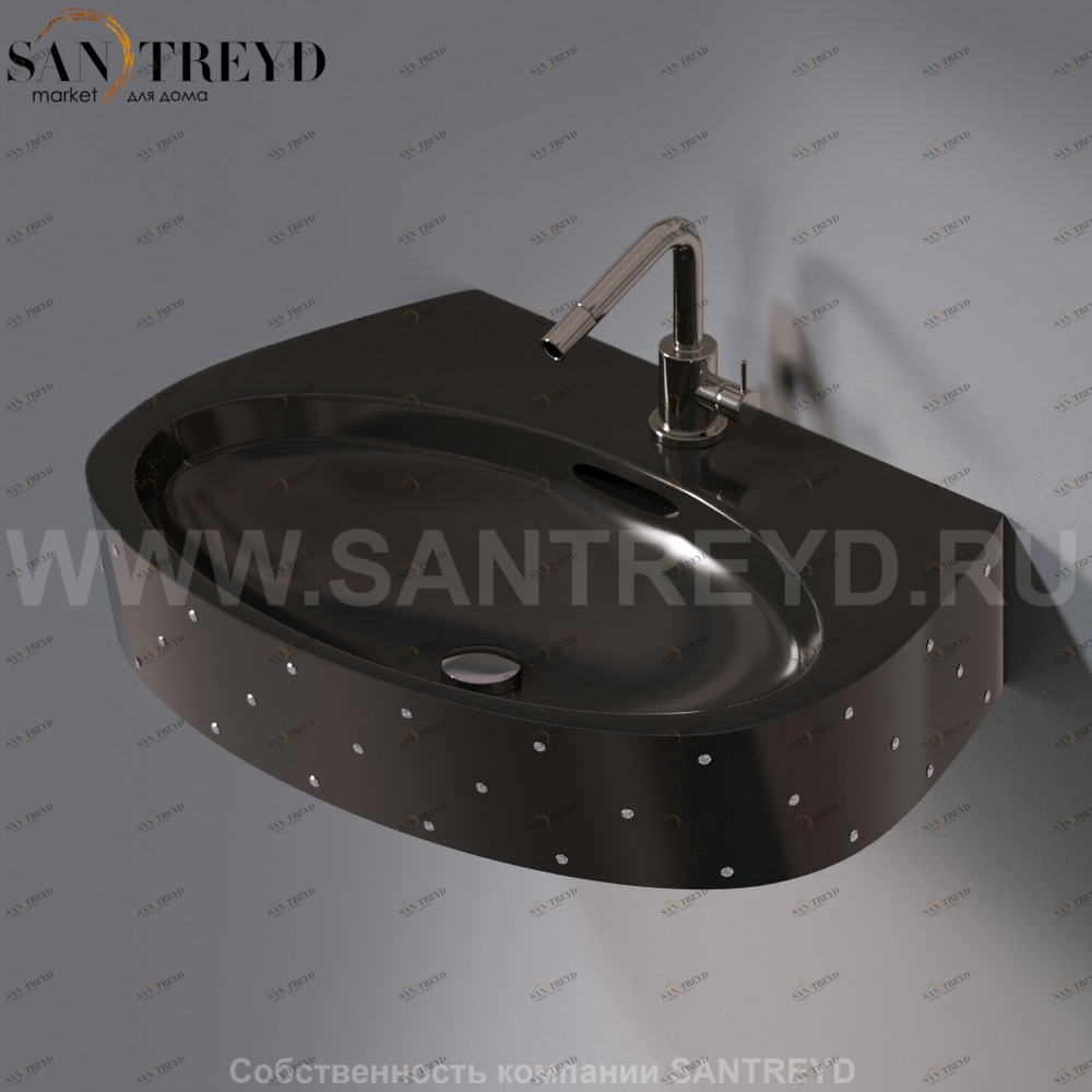 L281.104SW Подвесная раковина настенная овальная A. e T. Italia OVAL черная AeT ITALIA