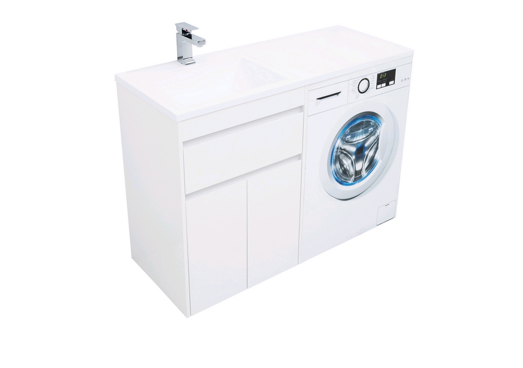 Тумба с раковиной Aquanet Токио 120 L белый (напольная, 1 ящик, 2 дверцы) 0023774500235499 - Вид №5