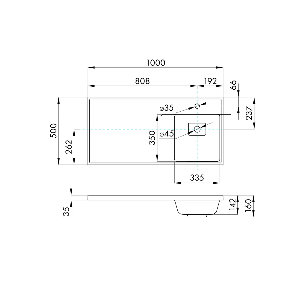 Раковина на стиральную машину Aquaton Лайн 100 см правая белая 82179598 STLM-2027163 - Вид №3