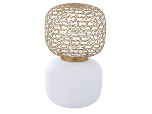 Ваза с опаловым основанием и латунной сеткой