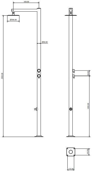Ama Luxury Shower Летний душ из нержавеющей стали Venere sun-id-1404592 - Вид №6