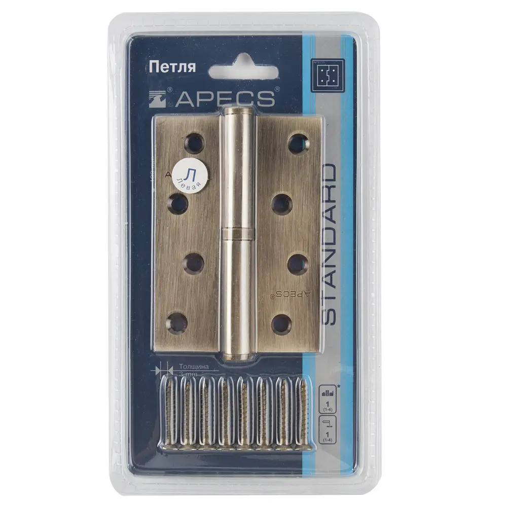 Петля левая Apecs 100x70x3 мм сталь цвет античная бронза 12250867 STLM-2062728  - Вид №2