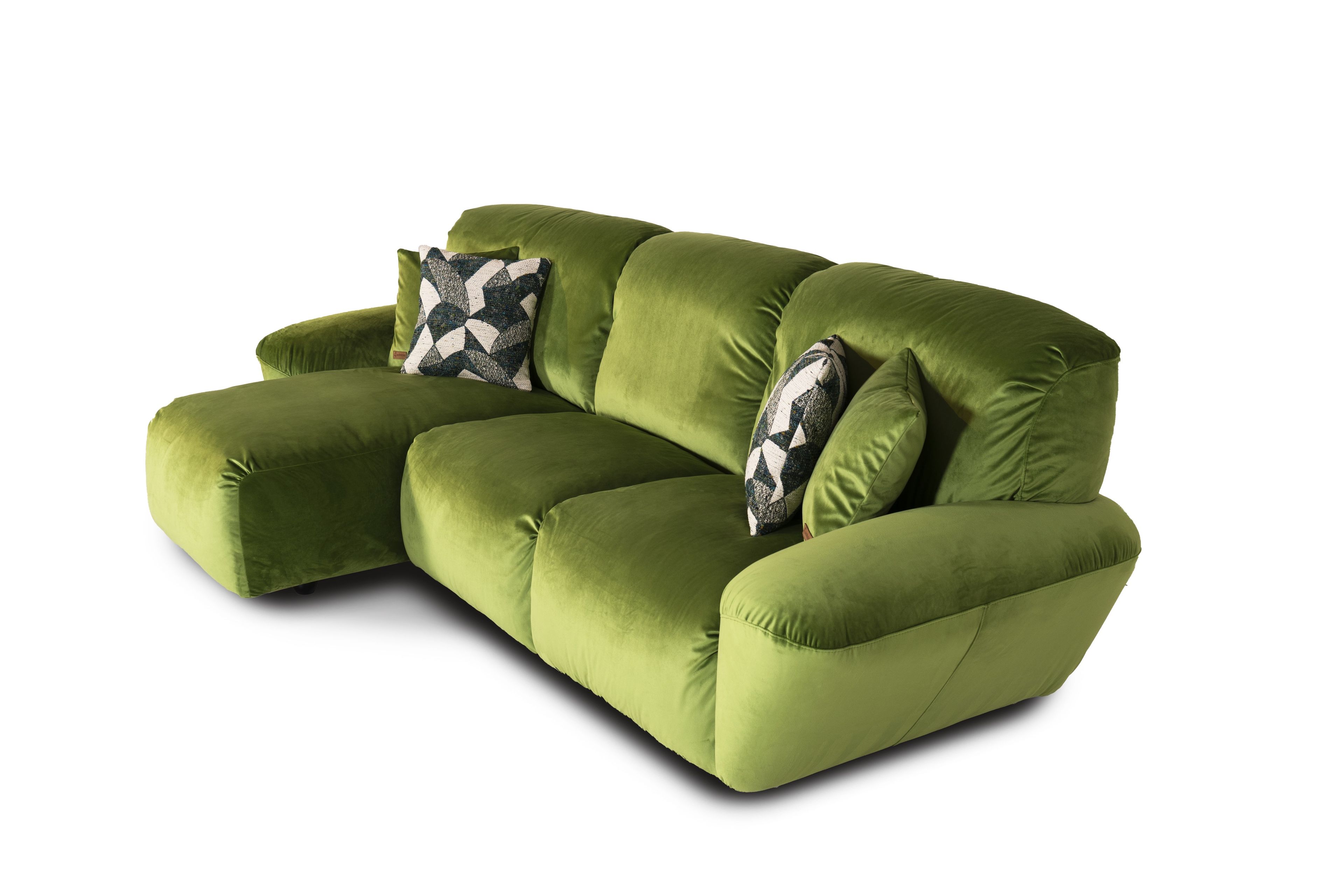 Бархатный диван с полуостровом Mantellassi 1926 Beluga ARCH-00092709 - Вид №3