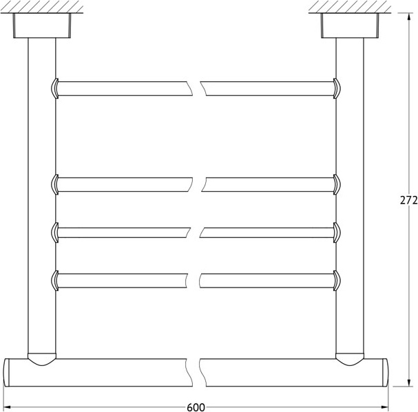ESP 042 Полка для полотенец со штангой 60 cm FBS Esperado - Вид №1