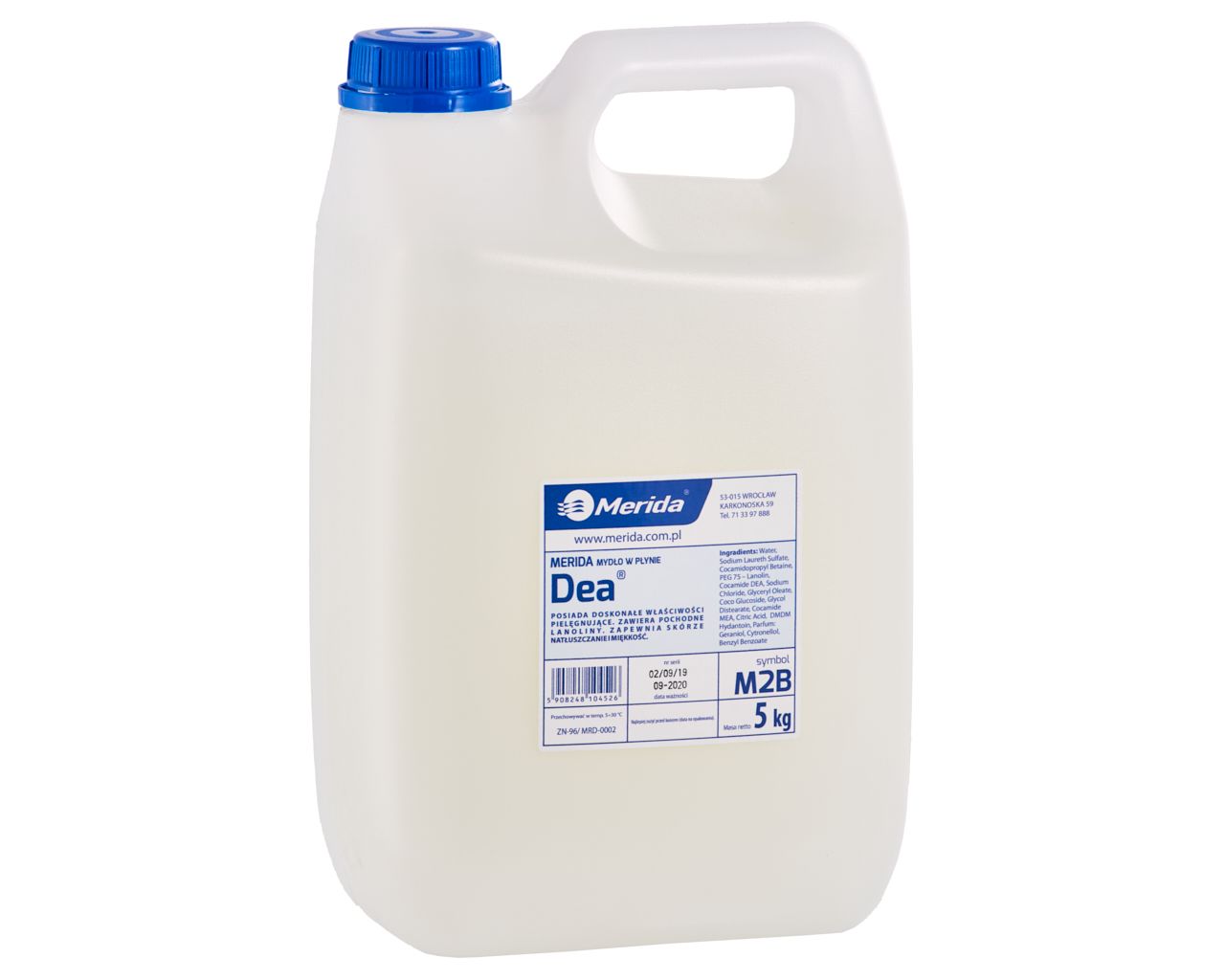 M2B Жидкое мыло ДЭА белое, канистра 5 кг, аромат розы Merida 