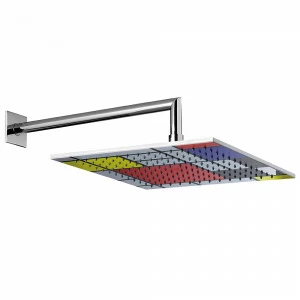 Graffio Квадратная лейка душа 300 × 300 мм с кронштейном 350 мм, квадратная розетка. MR843