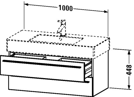 XL635303131 X-Large Тумбочка подвесная Сосна серебристая, декор Duravit - Вид №1