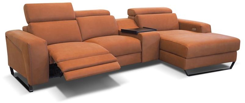 Rossini Sofas Секционный раскладывающийся кожаный диван с шезлонгом sun-id-1399131 - Вид №3